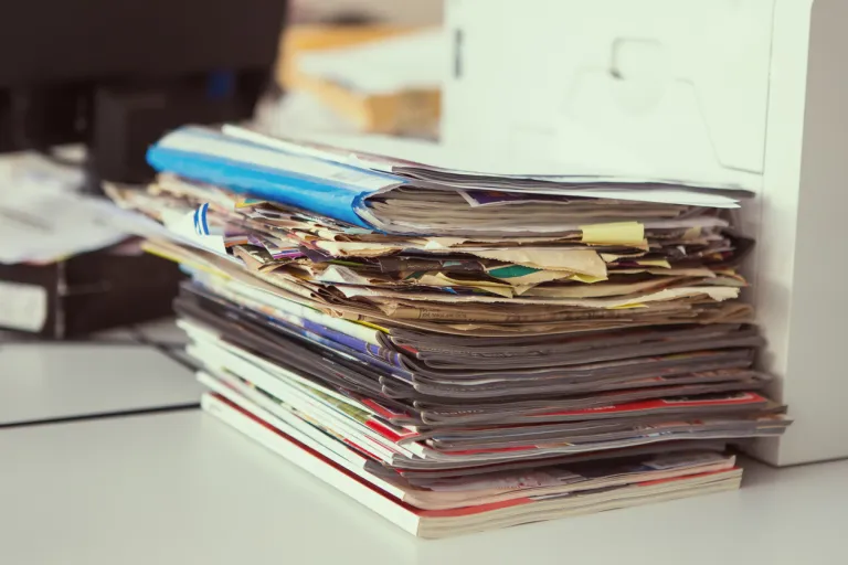 Stack of papers and magazines